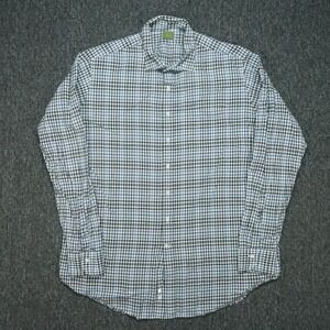 Sid Mashburn Shirt Mens Extra Large White Blue Long Sleeve Button Up‎ *